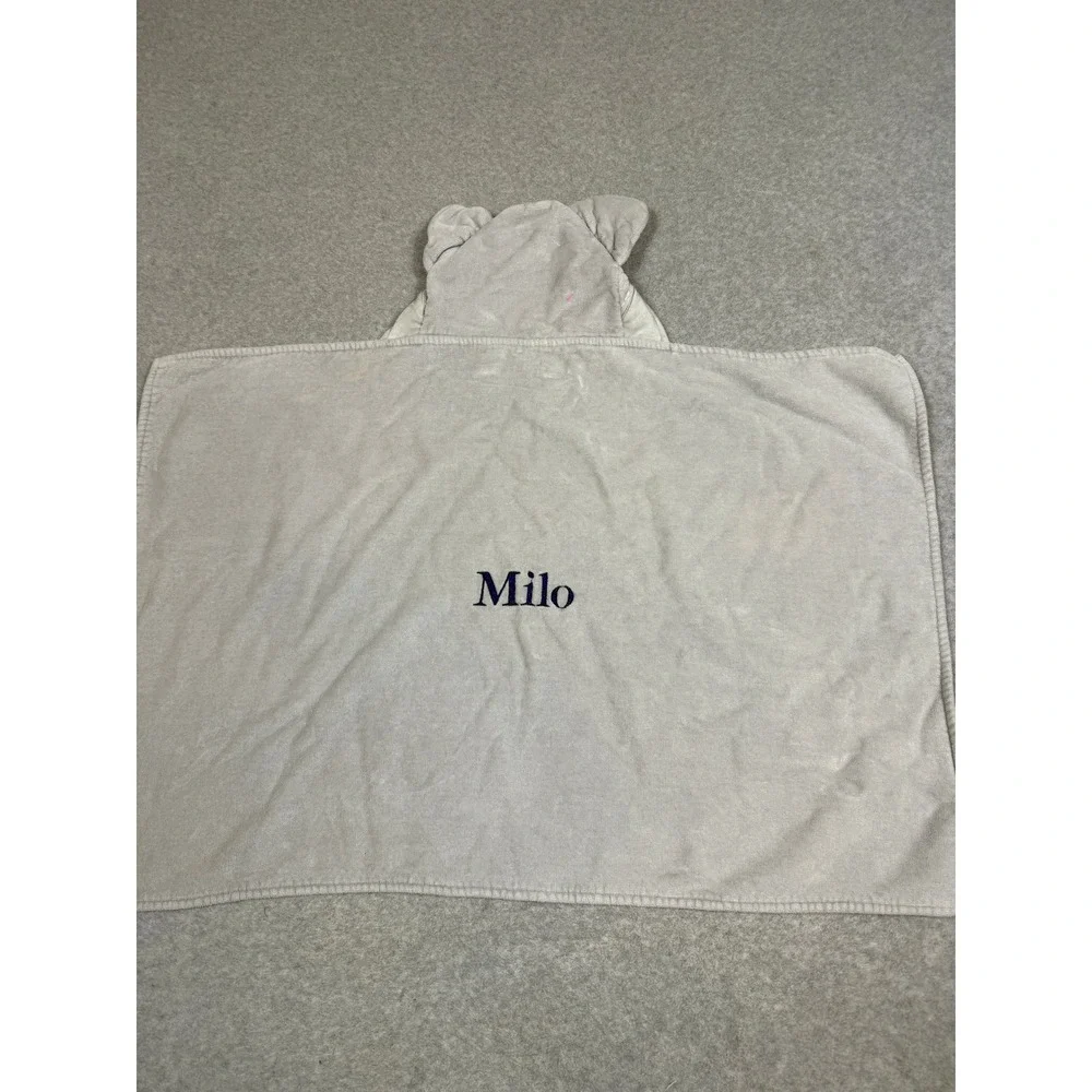 Pottery Barn Kids Koala Bear Hooded Towel Gray Cotton Milo Personalized 23x34